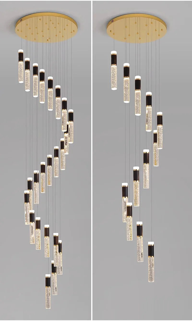 YLK Sprial design modern LED chandelier for staircase luxury