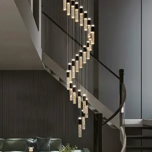 YLK Sprial design modern LED chandelier for staircase luxury