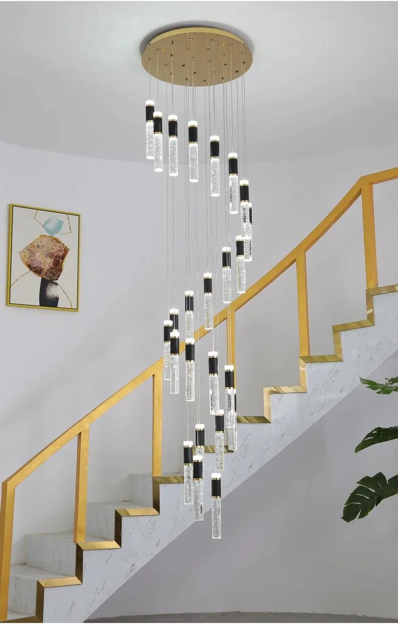 YLK Sprial design modern LED chandelier for staircase luxury