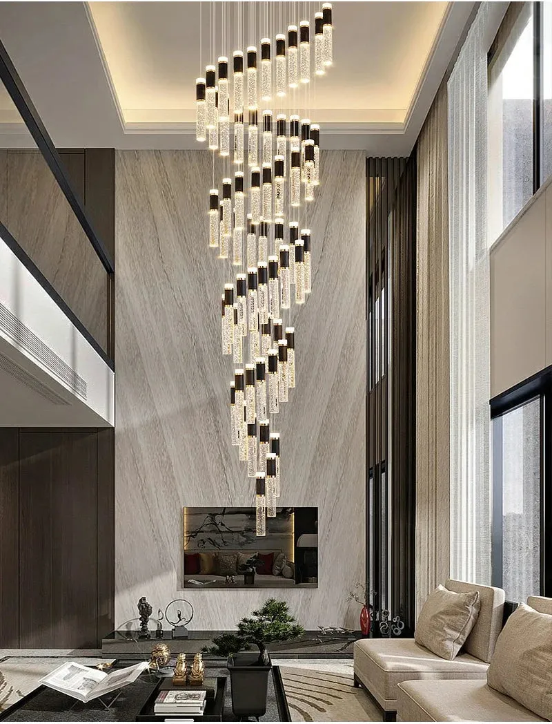 YLK Sprial design modern LED chandelier for staircase luxury