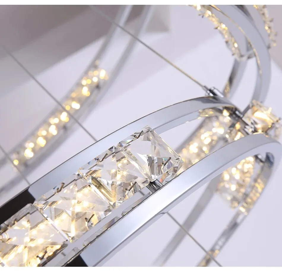 YLK Stainless steel Ring Design Modern LED chandelier for staircase