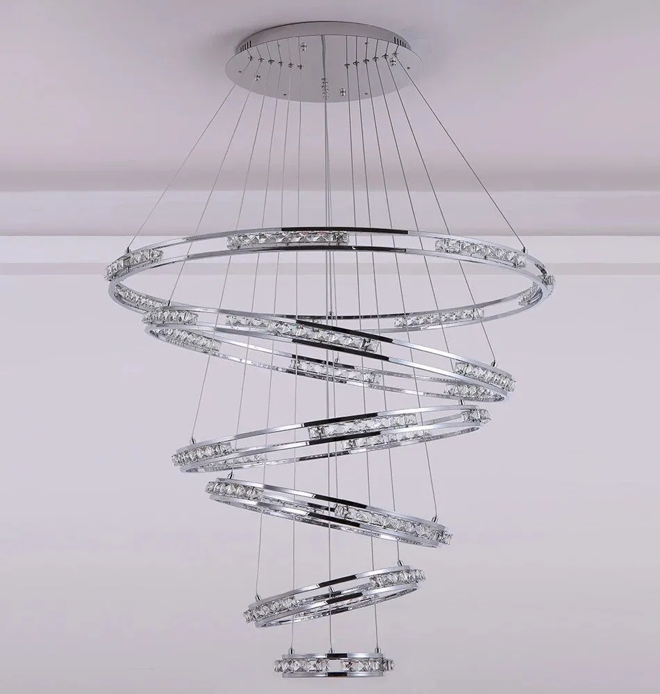 YLK Stainless steel Ring Design Modern LED chandelier for staircase