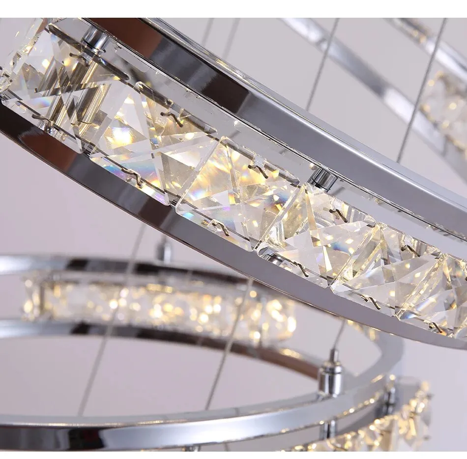 YLK Stainless steel Ring Design Modern LED chandelier for staircase