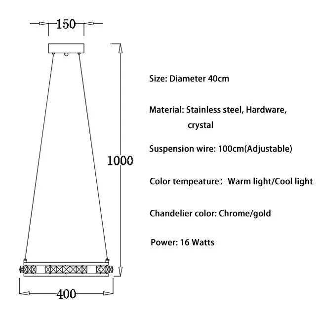 YLK Stainless steel Ring Design Modern LED chandelier for staircase