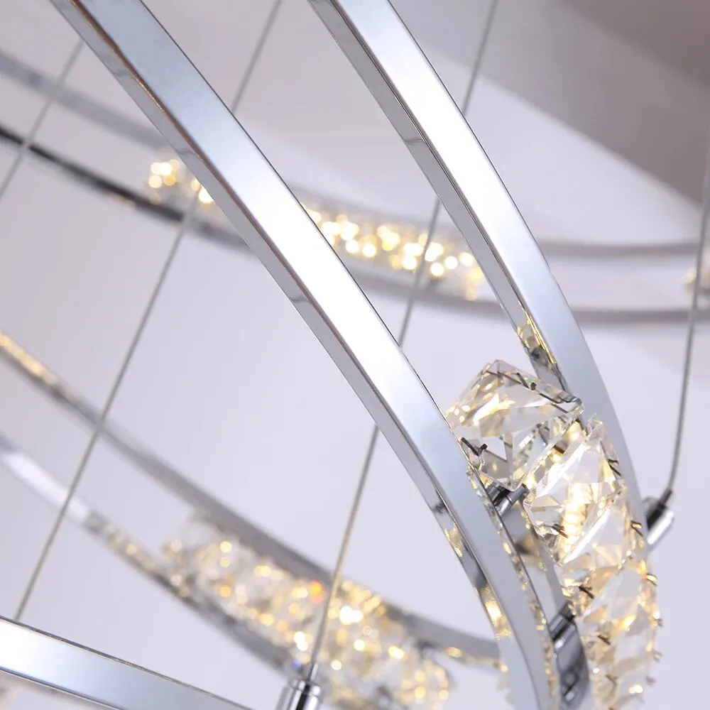 YLK Stainless steel Ring Design Modern LED chandelier for staircase