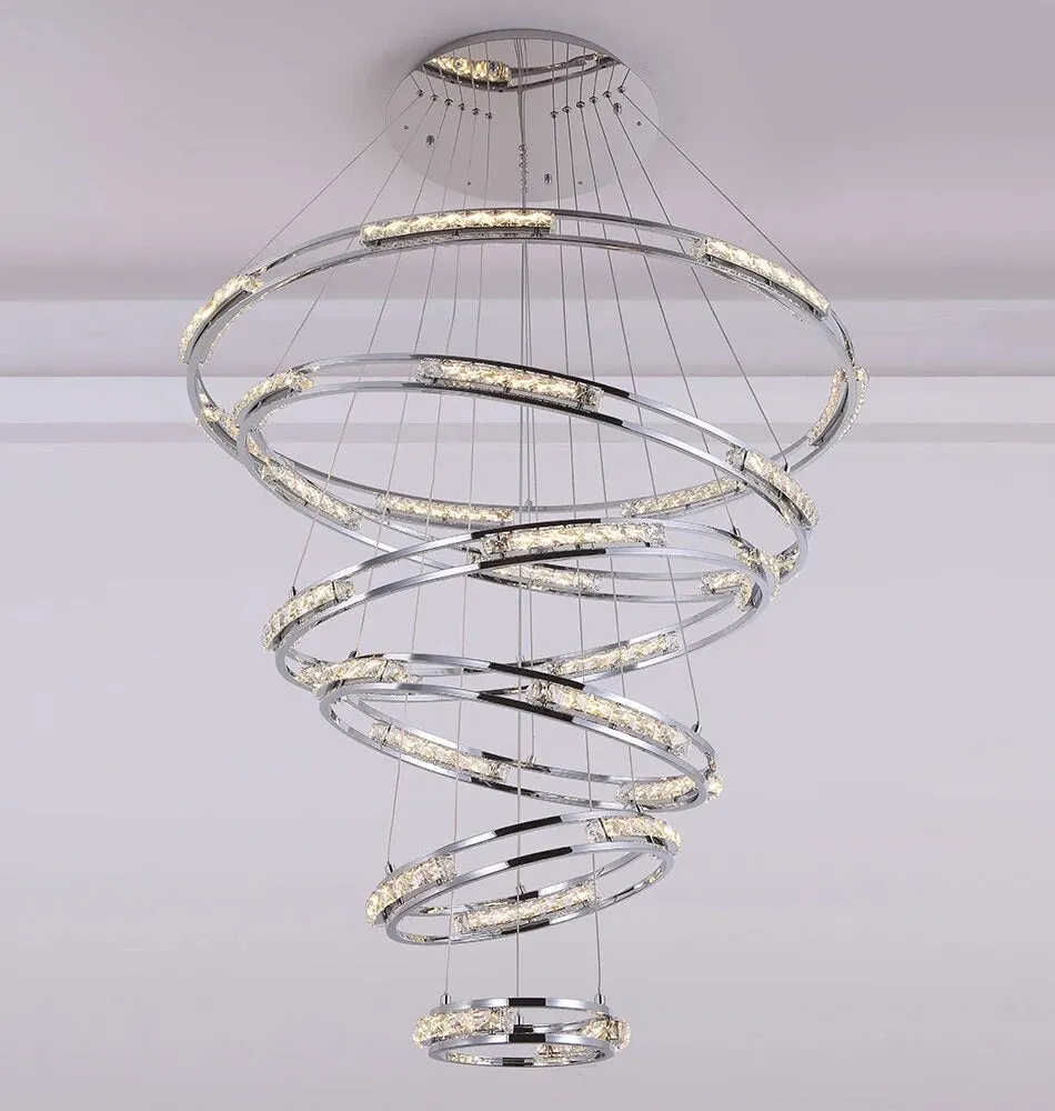 YLK Stainless steel Ring Design Modern LED chandelier for staircase