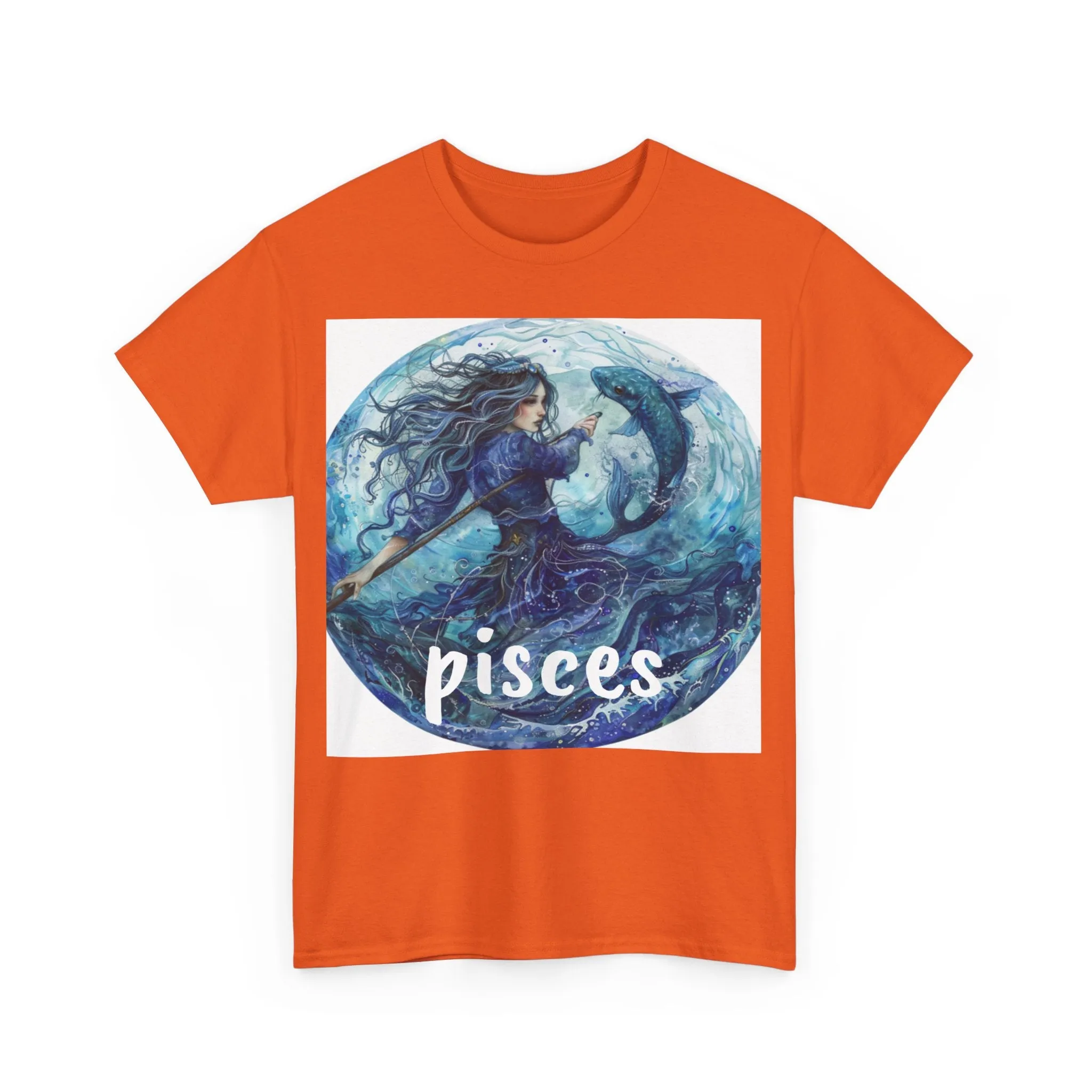 Zodiac Pisces Unisex Heavy Cotton Tee